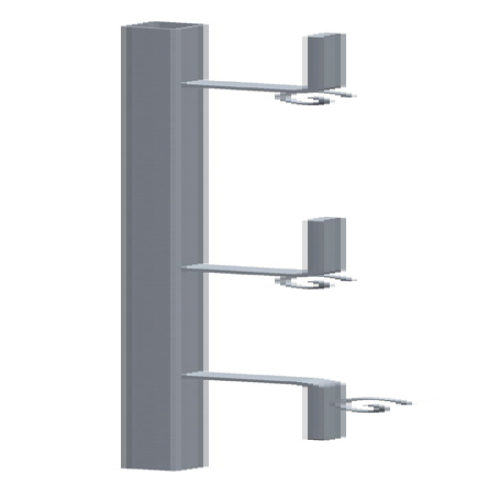 1m square bridle bracket post and handrails 30mm x 30mm x 1,20m